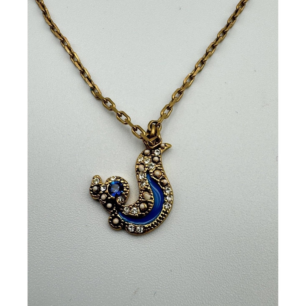Marc Jacobs Gold Tone Blue‎ Rhinestone Enamel Bird Bracelet